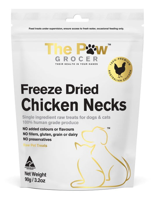 The Paw Grocer Chicken Necks Freeze-Dried Treats 90g