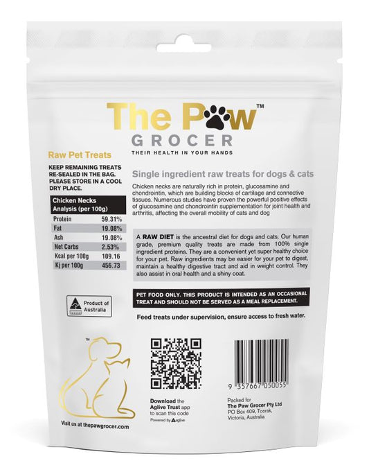 The Paw Grocer Chicken Necks Freeze-Dried Treats 90g