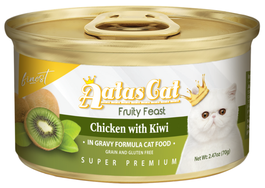 Aatas Cat Finest Fruity Feast Chix w Kiwi in Gravy 70g