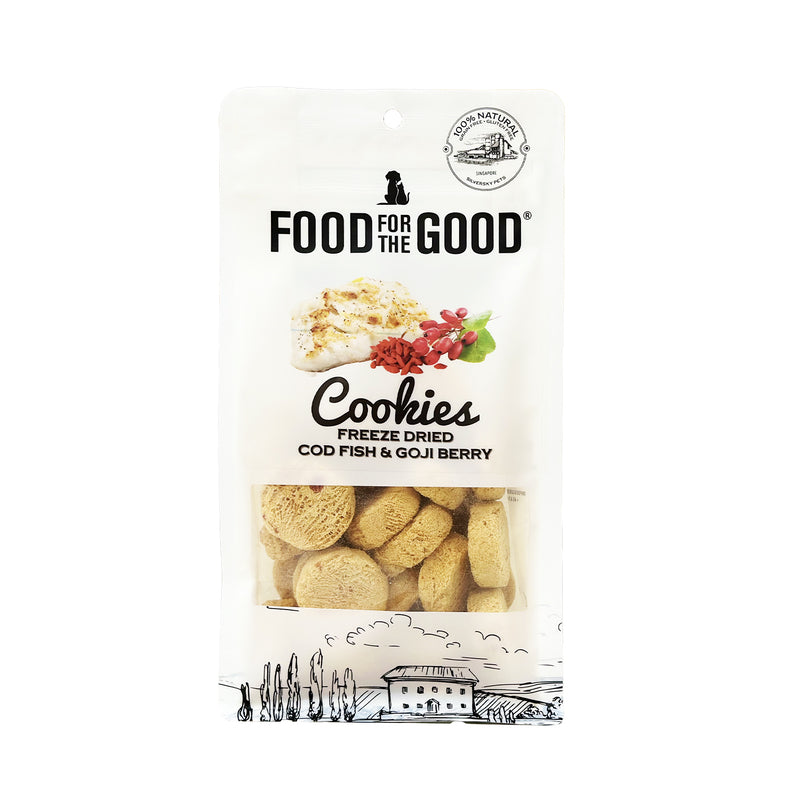 Food For The Good Freeze Dried Codfish & Goji Berry Cookies Cat & Dog Treats - 70g