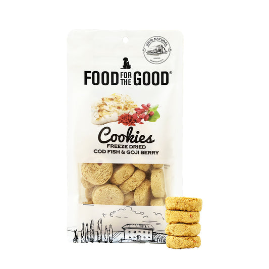 Food For The Good Freeze Dried Codfish & Goji Berry Cookies Cat & Dog Treats - 70g