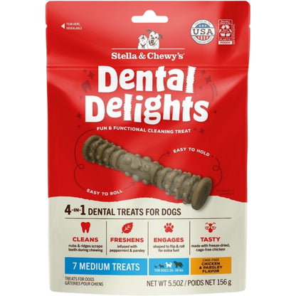 Stella & Chewy's Dental Delights 4-In-1 Dental Dog Treats [4 Size]