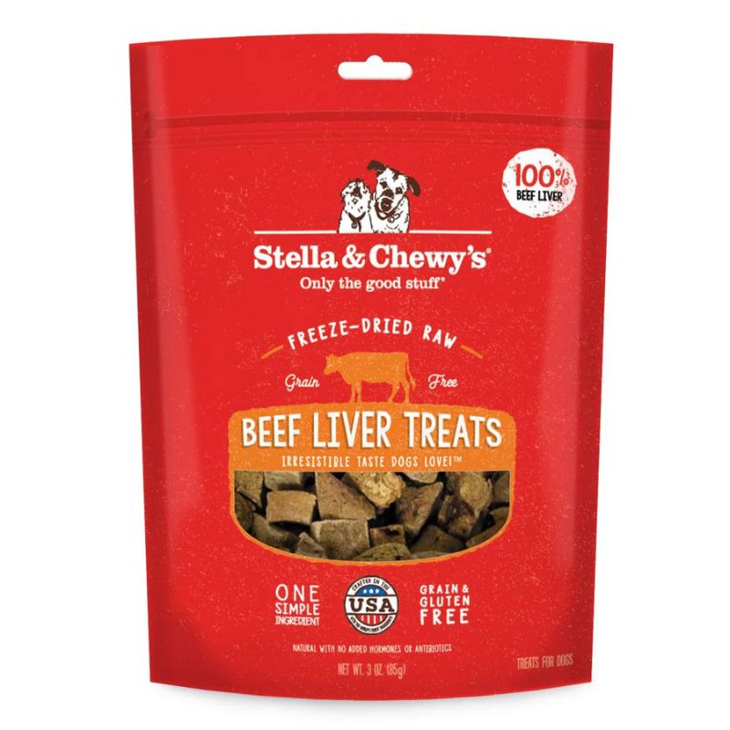 Stella & Chewy's Beef Liver Single Ingredient Grain-Free Freeze-Dried Dog Treats - 3 oz