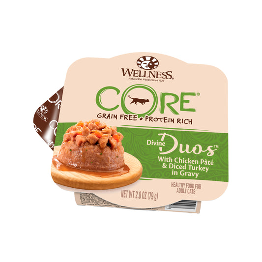 Wellness Core Divine Duos Chicken Pate & Diced Turkey Wet Cat Food 2.8oz