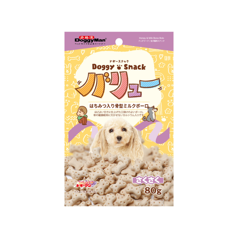 DoggyMan Doggy Snack Honey & Milk Bone Bolo - 80g