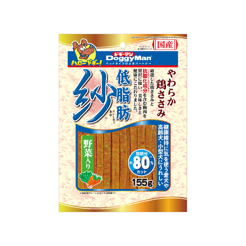 DoggyMan Low-fat Soft Chicken Sticks with Vegetable - 155g