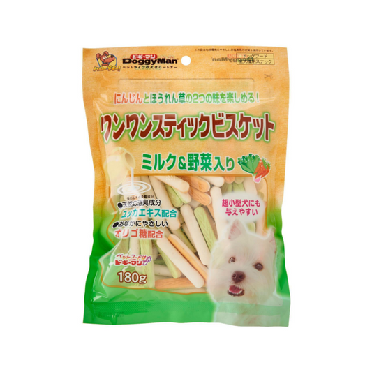 DoggyMan Milk & Vegetable Stick Biscuit - 180g