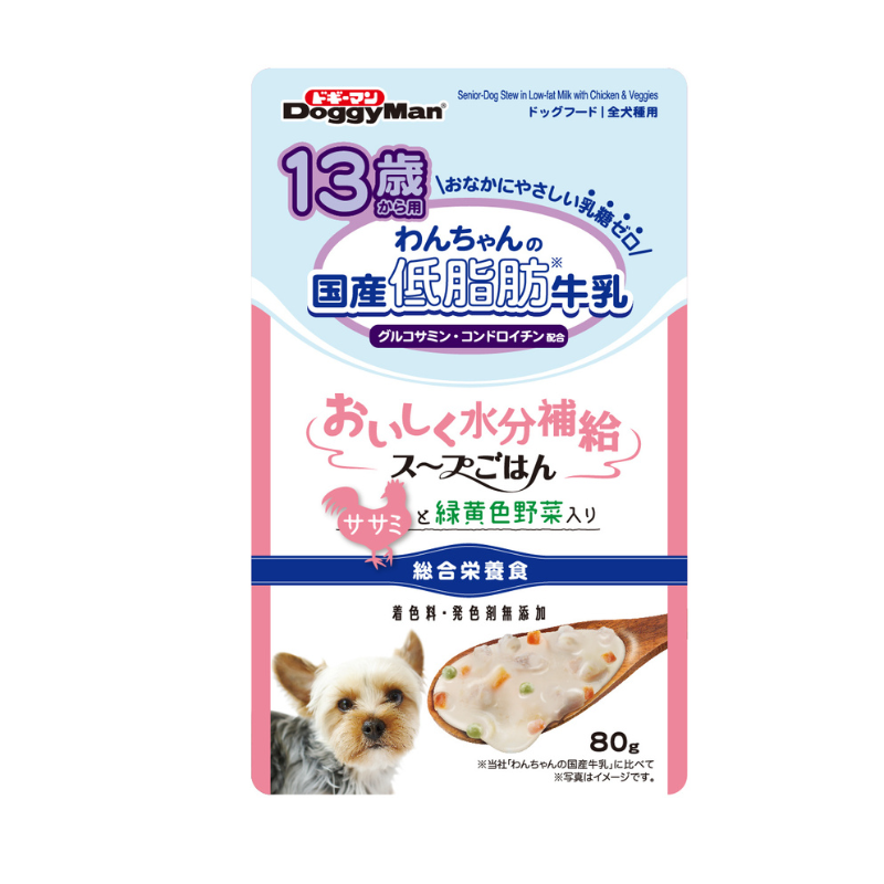 DoggyMan Senior Dog Stew in Low-fat Milk with Chicken & Veggies - 80g
