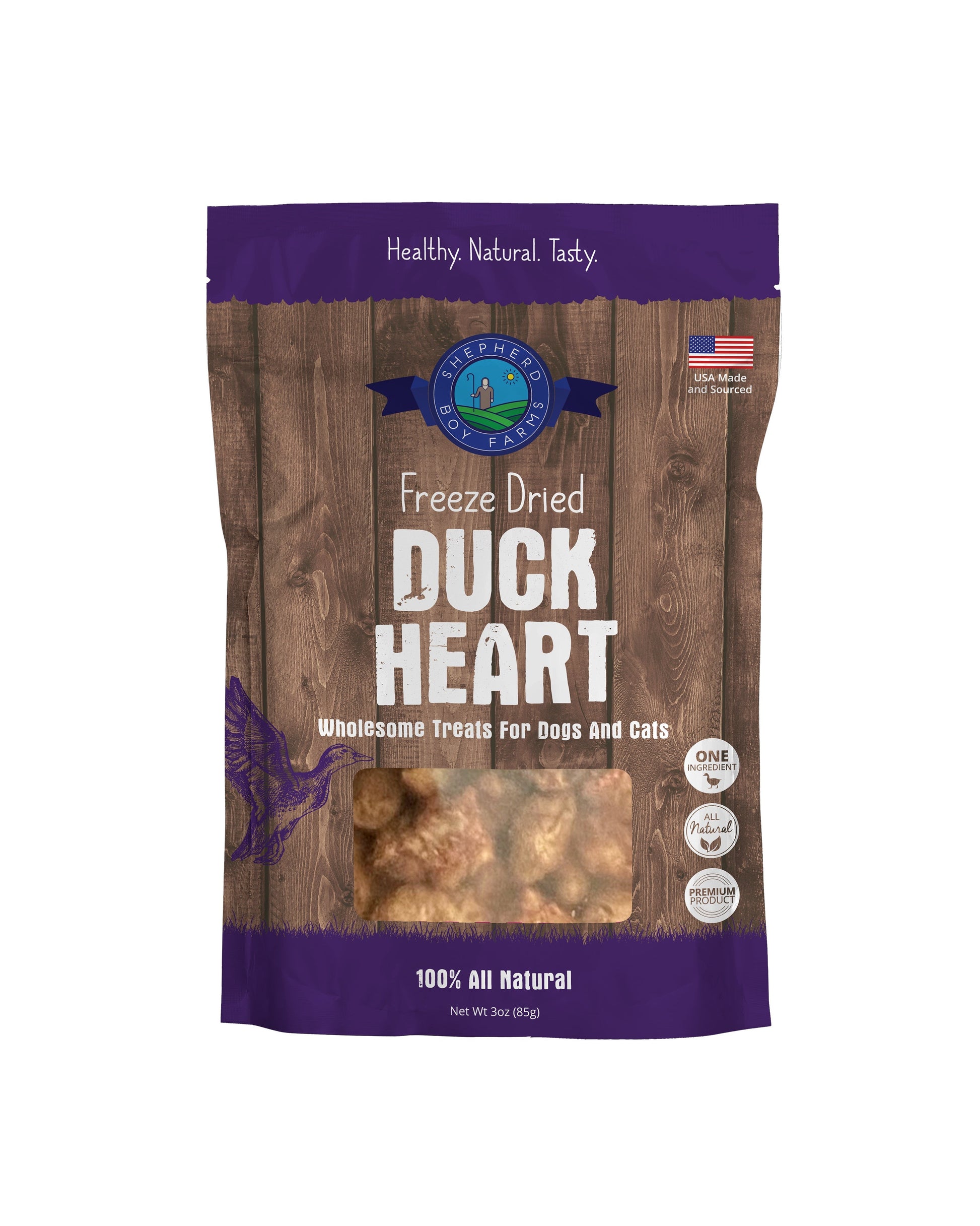 SBF Freeze Dried Duck Hearts Treats 3oz
