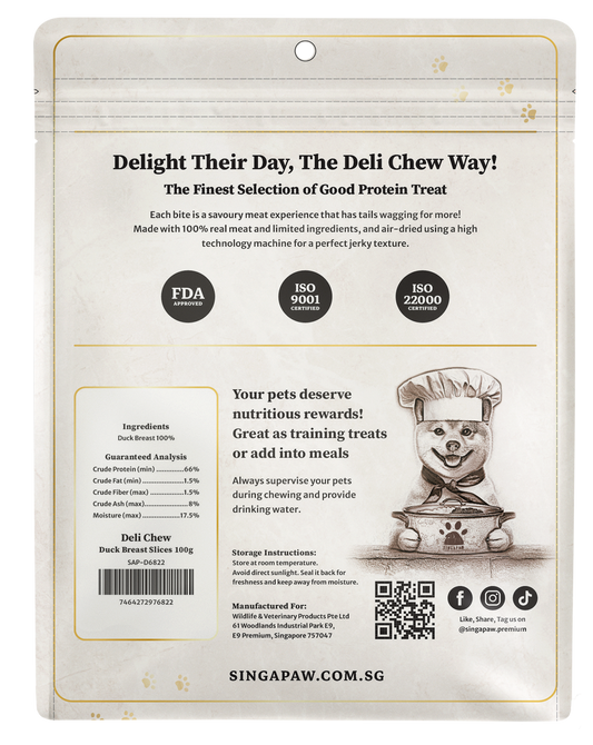 SingAPaw Deli Chew Duck Breast Slices