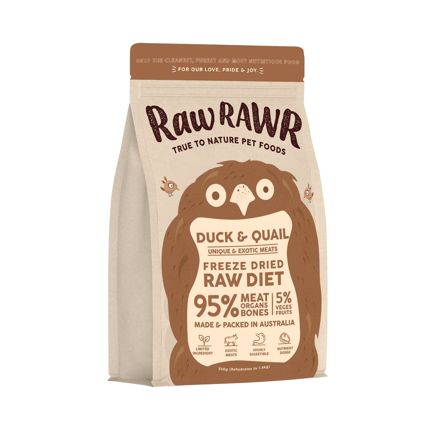 Raw Rawr Freeze Dried Raw Diet Duck & Quail