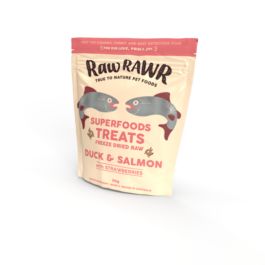 Raw Rawr Treats/ Toppers Duck & Salmon