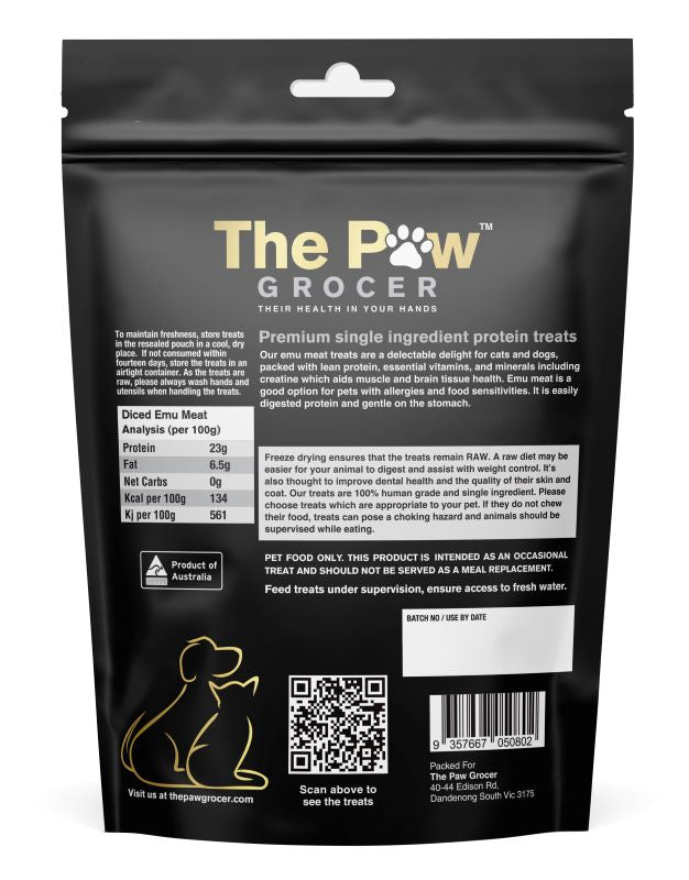 The Paw Grocer Emu Meat Freeze-Dried Treats 72g