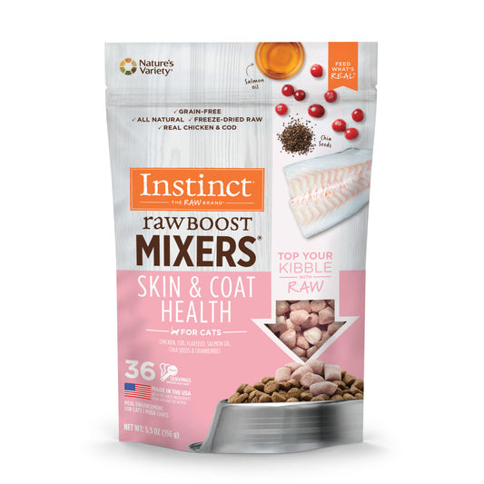 Instinct Freeze-dried Raw Boost Mixers Grain-free Skin & Coat Health Recipe Cat Food Topper