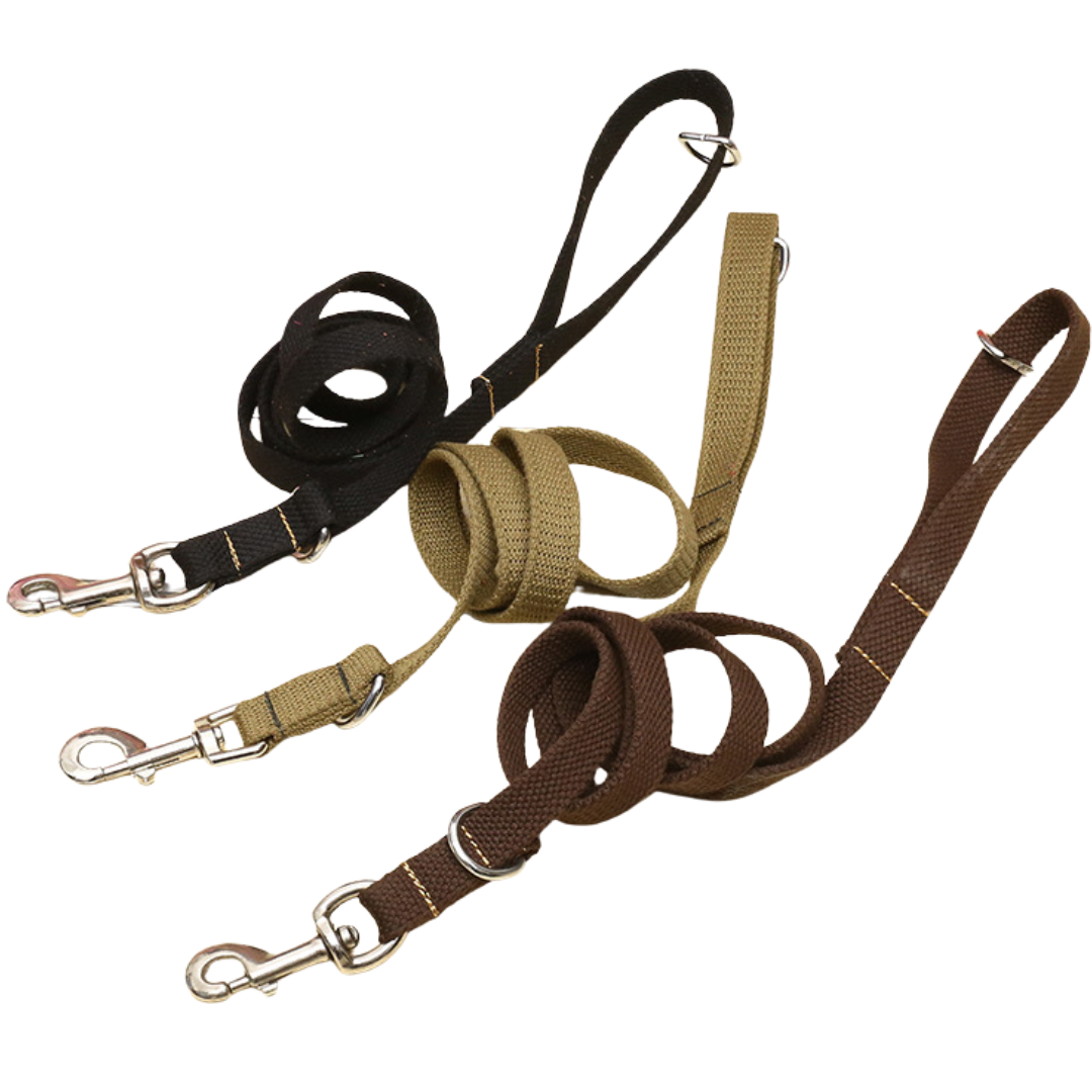 Extra Durable Canvas Dog Leash in 3 Lengths [Black]