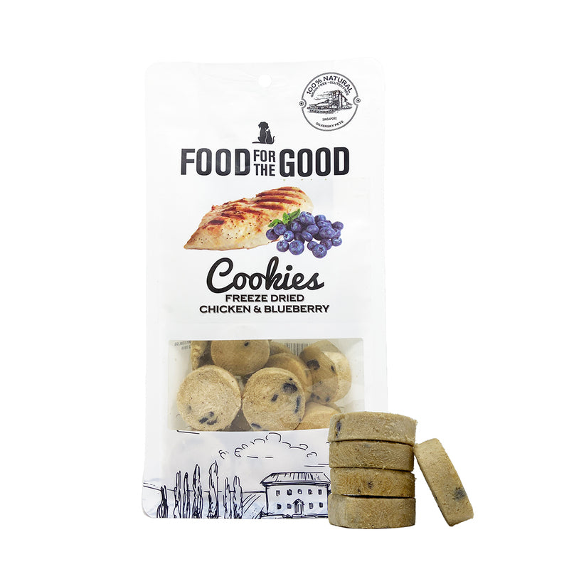 Food For The Good Freeze Dried Cookies Chicken & Blueberry - 70g