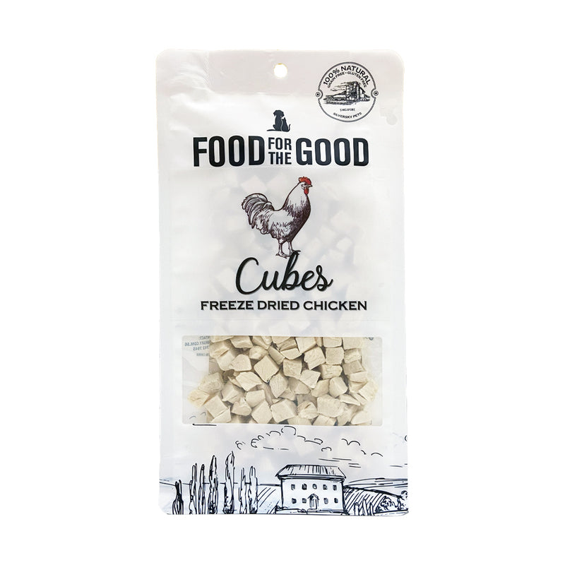 Food For The Good Freeze Dried Chicken Cube Cat & Dog Treats - 80g