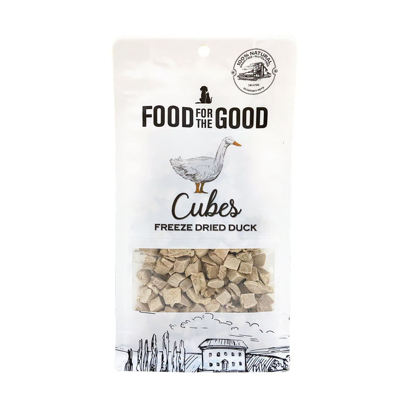 Food For The Good Freeze Dried Duck Cube Cat & Dog Treats - 70g