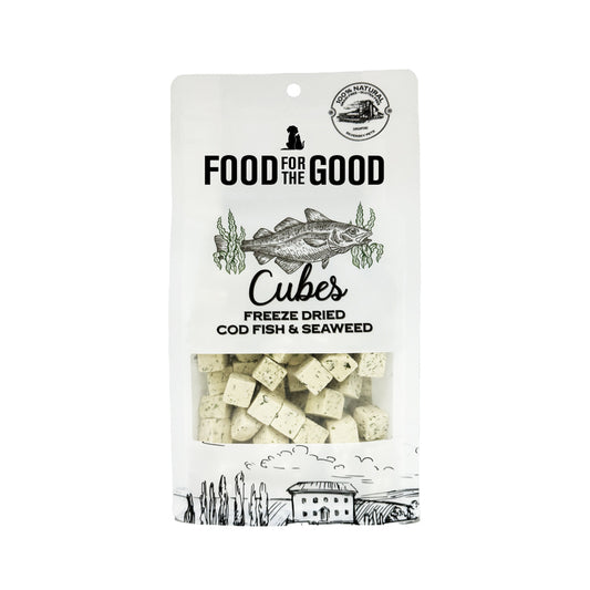 Food For The Good Freeze Dried Codfish & Seaweed Cubes Cat & Dog Treats - 70g