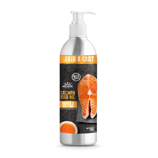 Absolute Holistic Wild Salmon Fish Oil Natural Pet Supplement for Cats & Dogs (250ml)