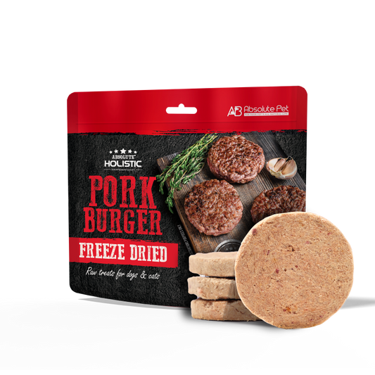 Absolute Holistic Freeze Dried Raw Treats for Cats & Dogs - Pork Burger (80g)