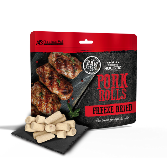 Absolute Holistic Freeze Dried Raw Treats for Cats & Dogs - Pork Rolls (60g)