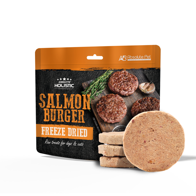 Absolute Holistic Freeze Dried Raw Treats for Cats & Dogs - Salmon Burger (80g)