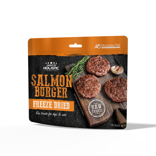 Absolute Holistic Freeze Dried Raw Treats for Cats & Dogs - Salmon Burger (80g)