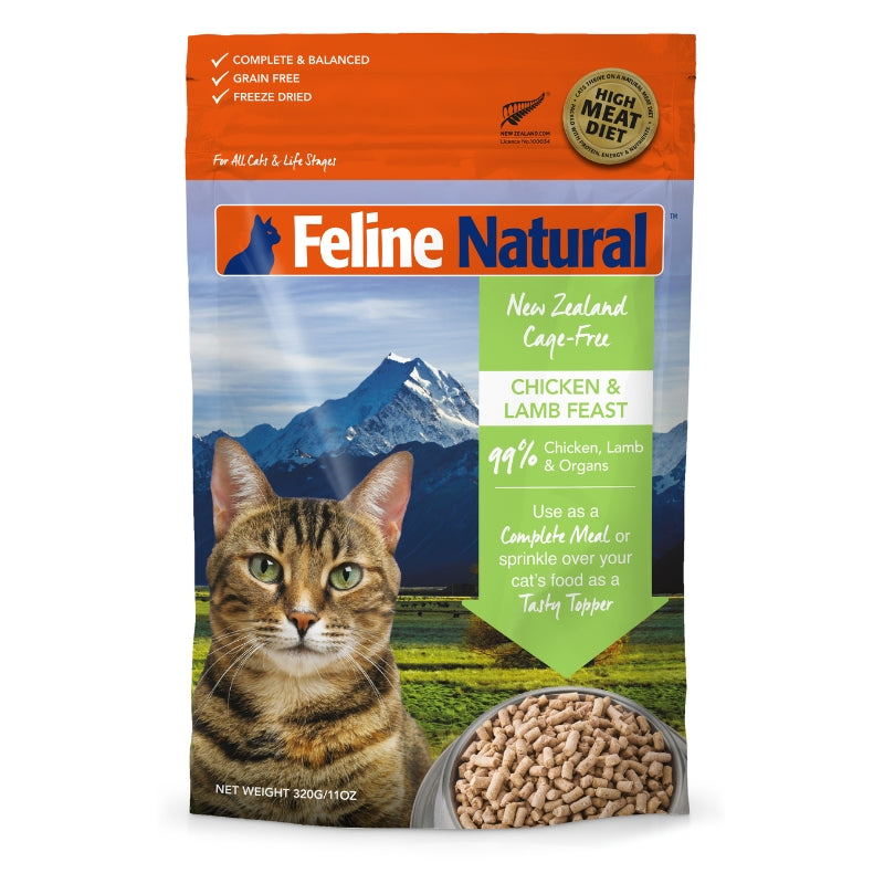 Feline Natural Chicken & Lamb Freeze Dried Raw Cat Food - 320g