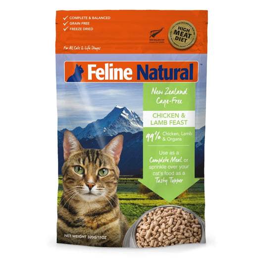 Feline Natural Chicken & Lamb Freeze Dried Raw Cat Food - 320g