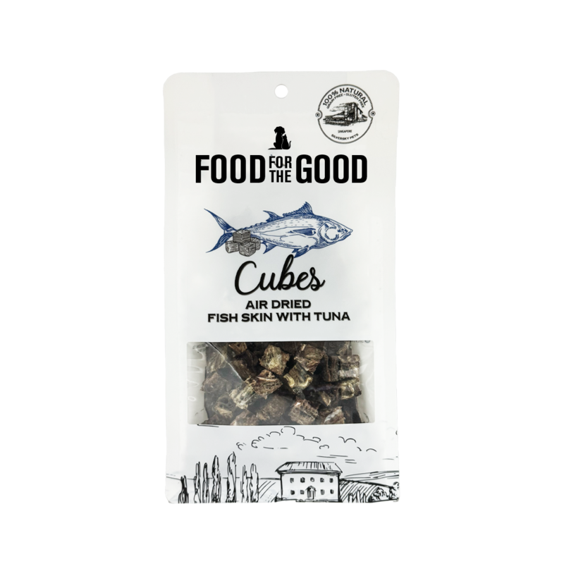 Food For The Good Air Dried Tuna & Fishskin Cube Cat & Dog Treats - 120g