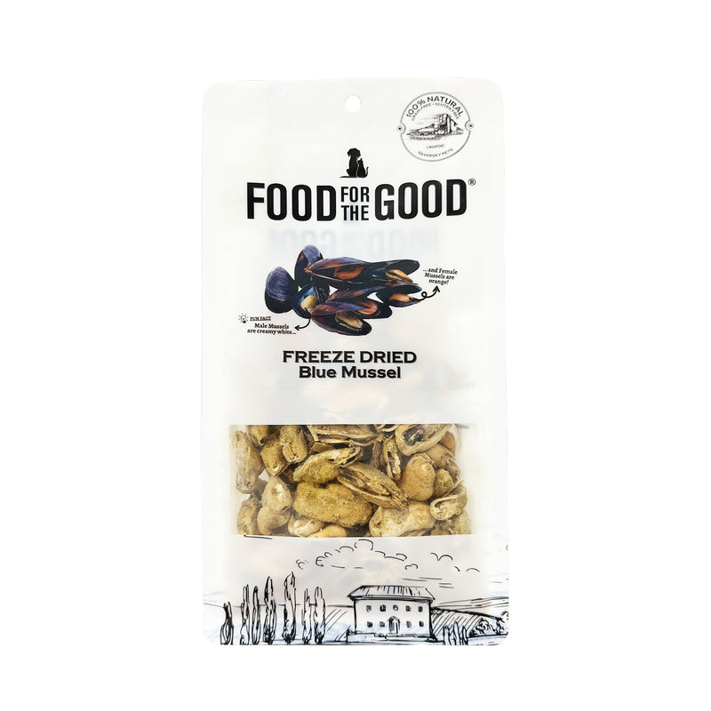 Food For The Good Freeze Dried Blue Mussels Cat Treats - 80g