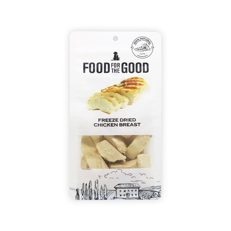 Food For The Good Freeze Dried Chicken Breast Cat & Dog Treats [2 Sizes]