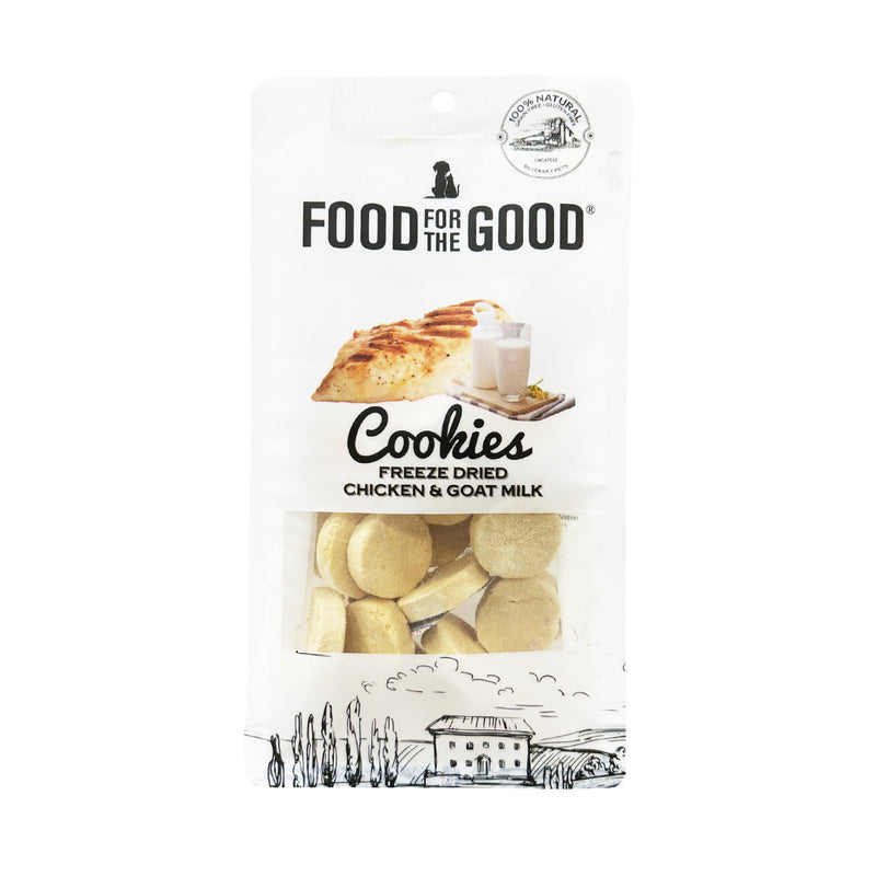 Food For The Good Freeze Dried Chicken & Goat Milk Cookie Cat & Dog Treats - 70g