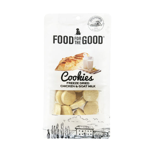 Food For The Good Freeze Dried Chicken & Goat Milk Cookie Cat & Dog Treats - 70g