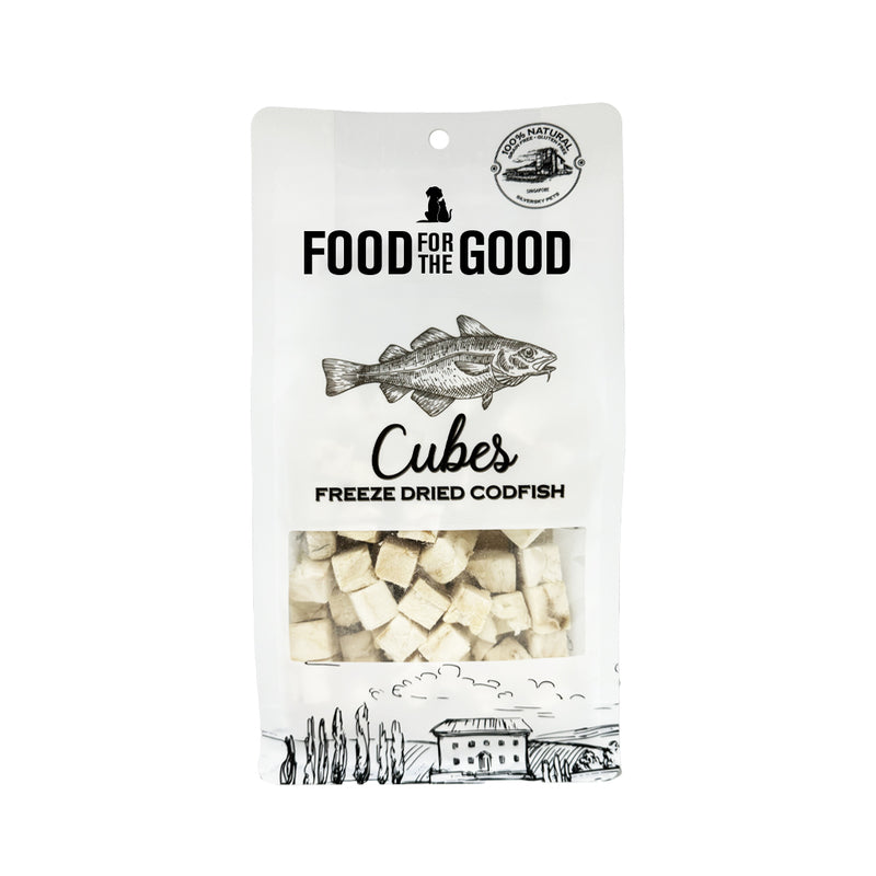 Food For The Good Freeze Dried Cod Fish Cubes Cat & Dog Treats - 50g