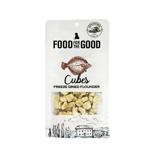Food For The Good Freeze Dried Flounder Cubes Cat & Dog Treats- 40g