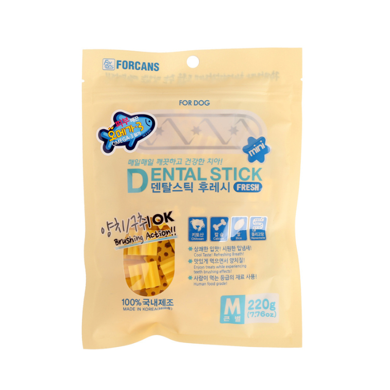 Forcans Dog Treat Dental Stick Omega3 - 220g
