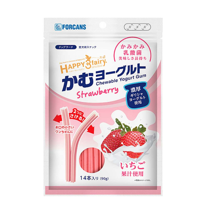 Forcans Dog Treat Yogurt Gum Strawberry - 90g