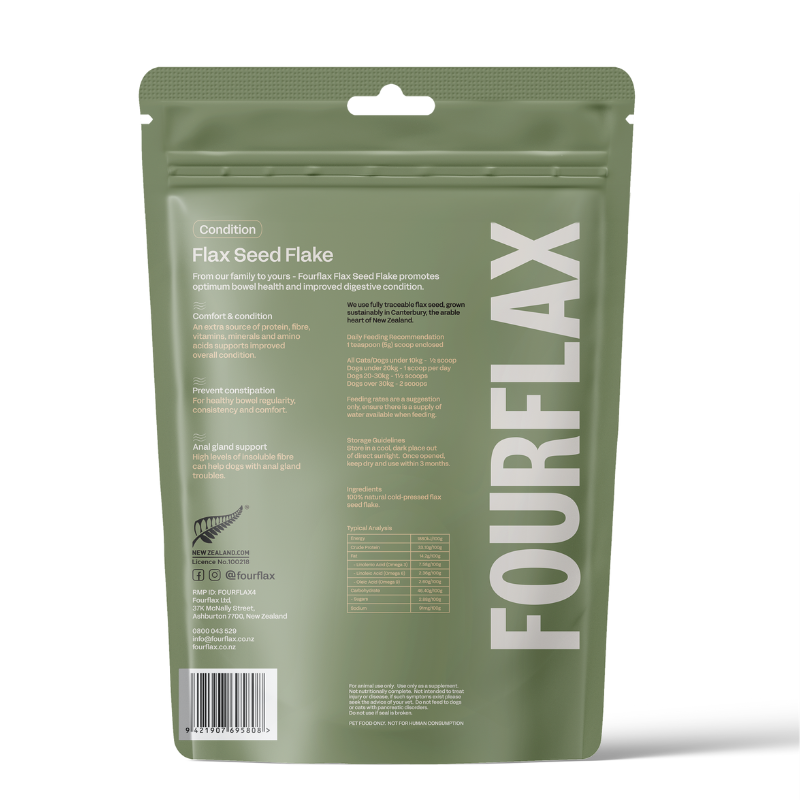 Fourflax Flax Seed Flake Nutritional Food Supplement For Cats & Dogs [2 Sizes]
