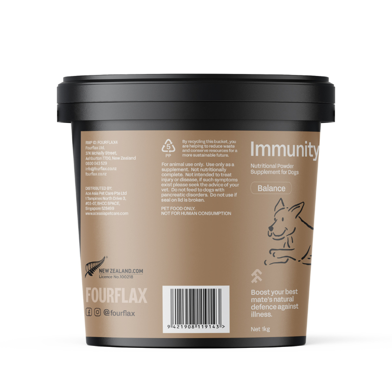 Fourflax Immunity Nutritional Powder Supplement For Cats & Dogs [3 Sizes]