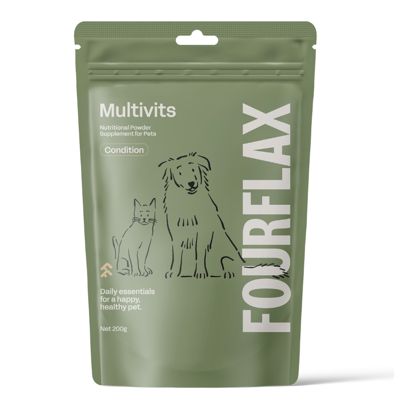 Fourflax Multivits Nutritional Powder Supplement For Cats & Dogs - 200g