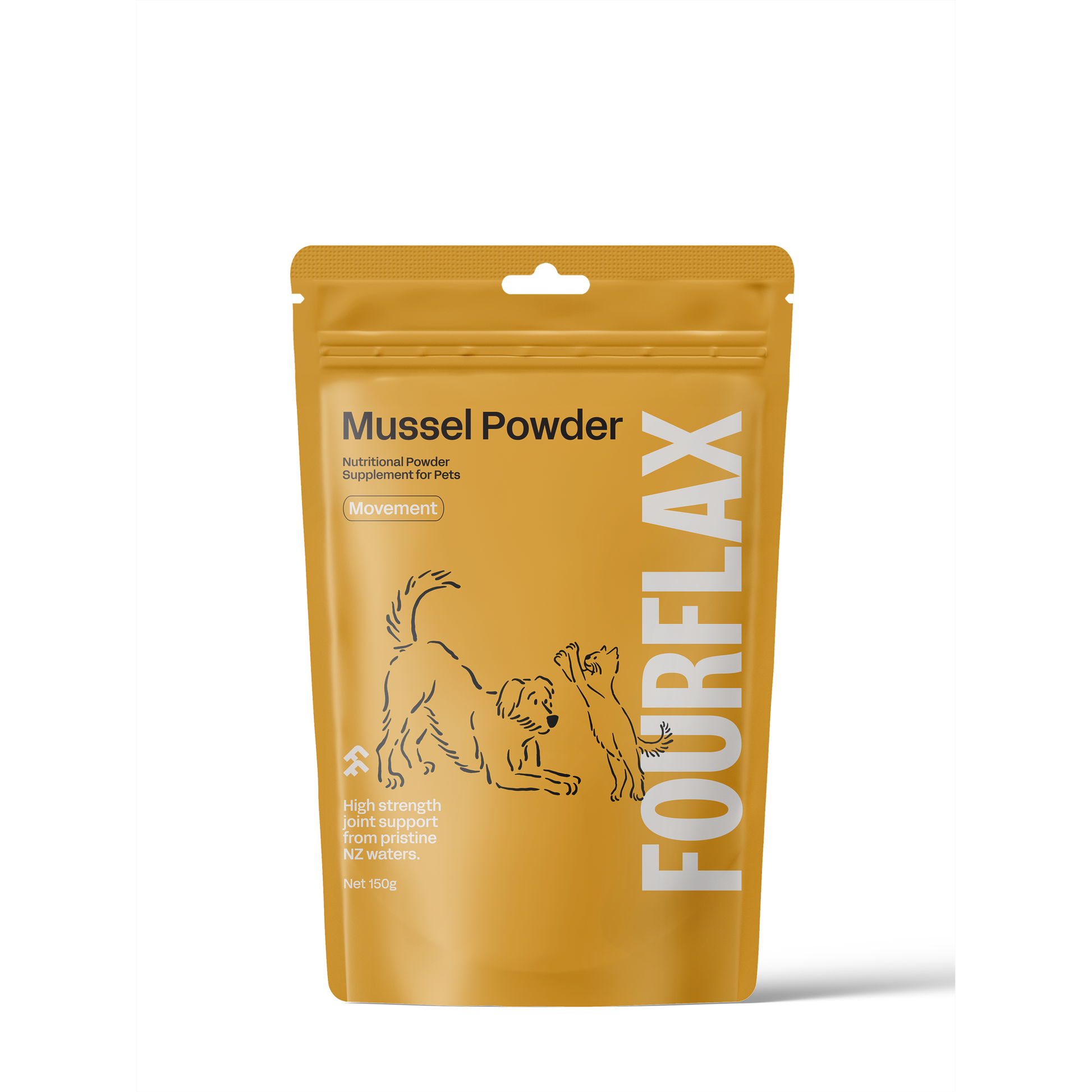 Fourflax Mussel Powder Nutritional Powder Supplement for Dogs & Cats