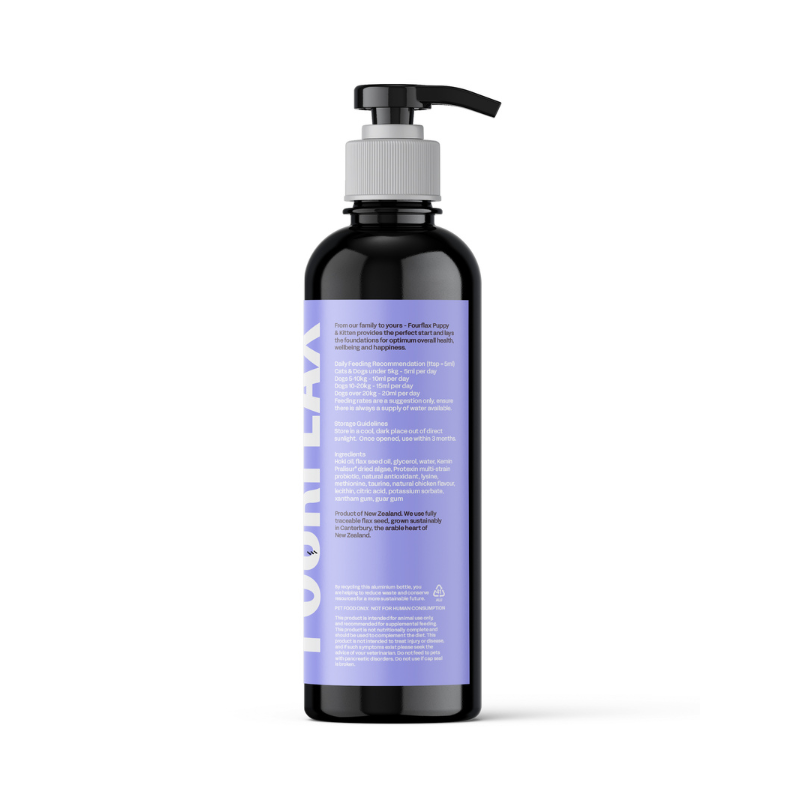 Fourflax Puppy & Kitten Nutritional Oil Supplement For Cats & Dogs - 250ml
