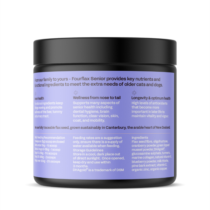 Fourflax Senior Nutritional Powder Supplement For Cats & Dogs [2 Sizes]