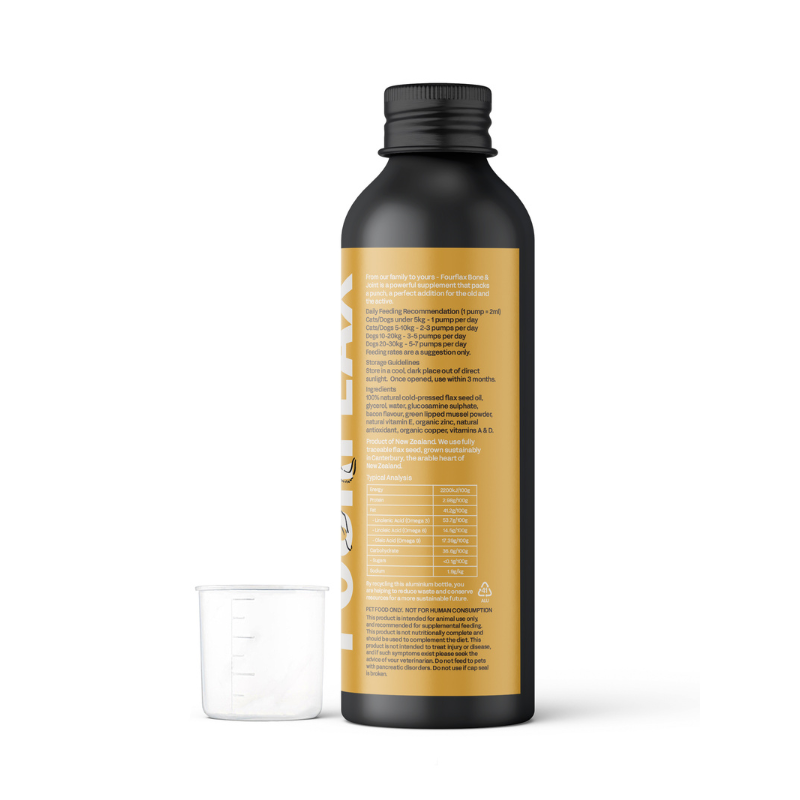 Fourflax Bone & Joint Nutritional Oil Supplement For Cats & Dogs [2 Sizes]