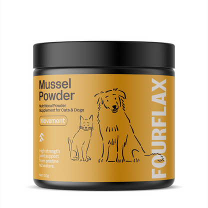 Fourflax Mussel Powder Nutritional Powder Supplement for Dogs & Cats [3 Sizes]