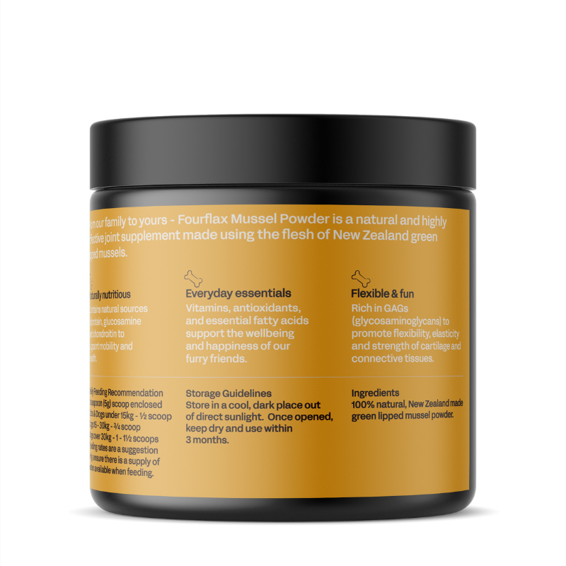 Fourflax Mussel Powder Nutritional Powder Supplement for Dogs & Cats [3 Sizes]