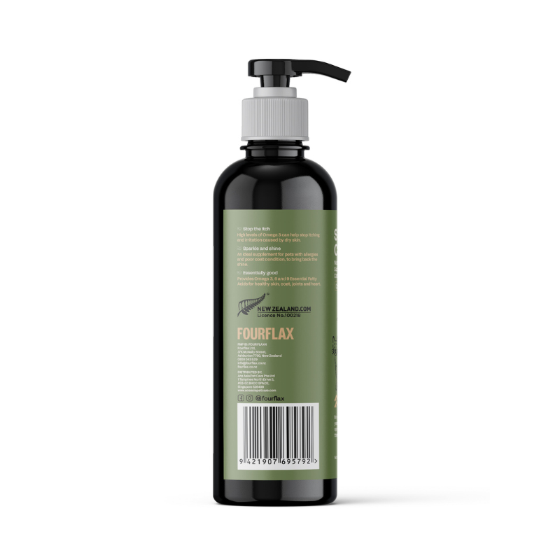 Fourflax Skin & Coat Nutritional Oil Supplement For Cats & Dogs [2 Sizes]