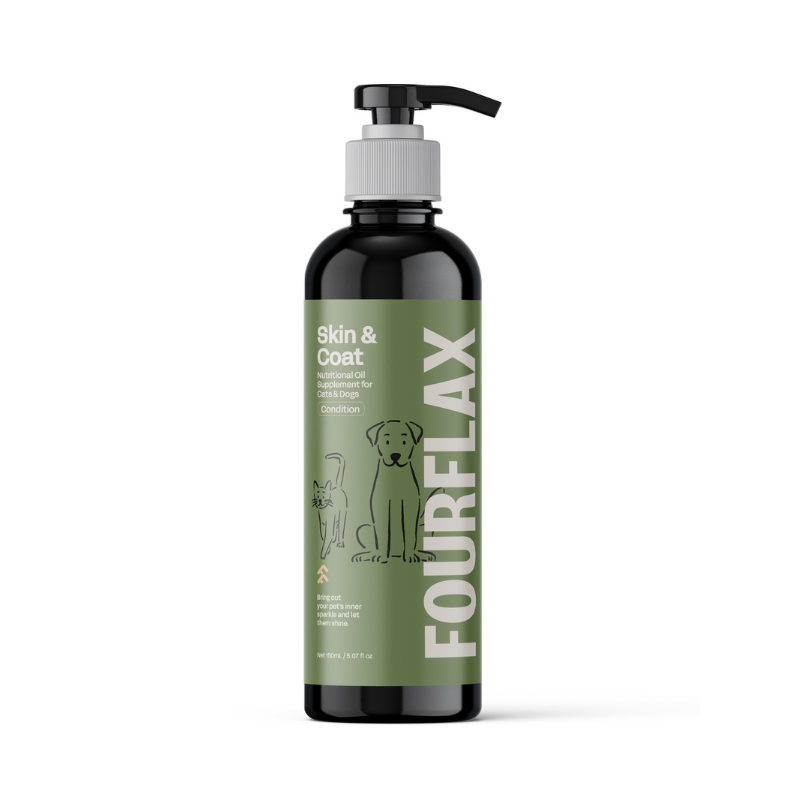 Fourflax Skin & Coat Nutritional Oil Supplement For Cats & Dogs [2 Sizes]